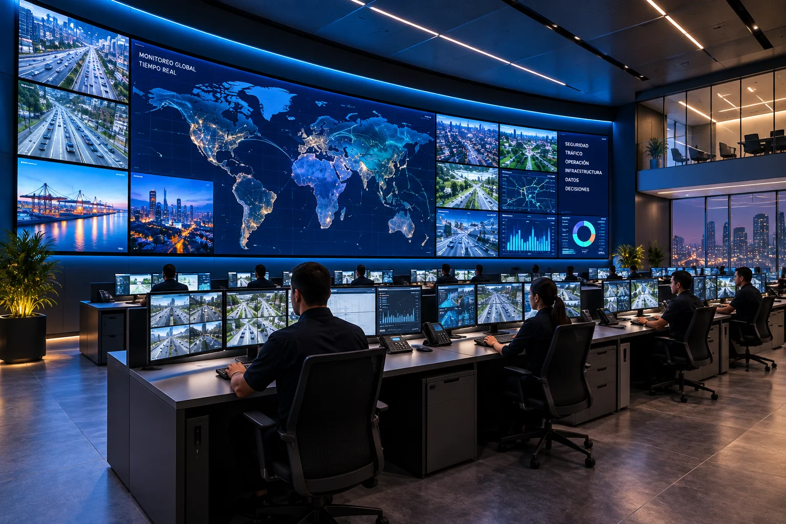 Centros de monitoreo con pantalla LED