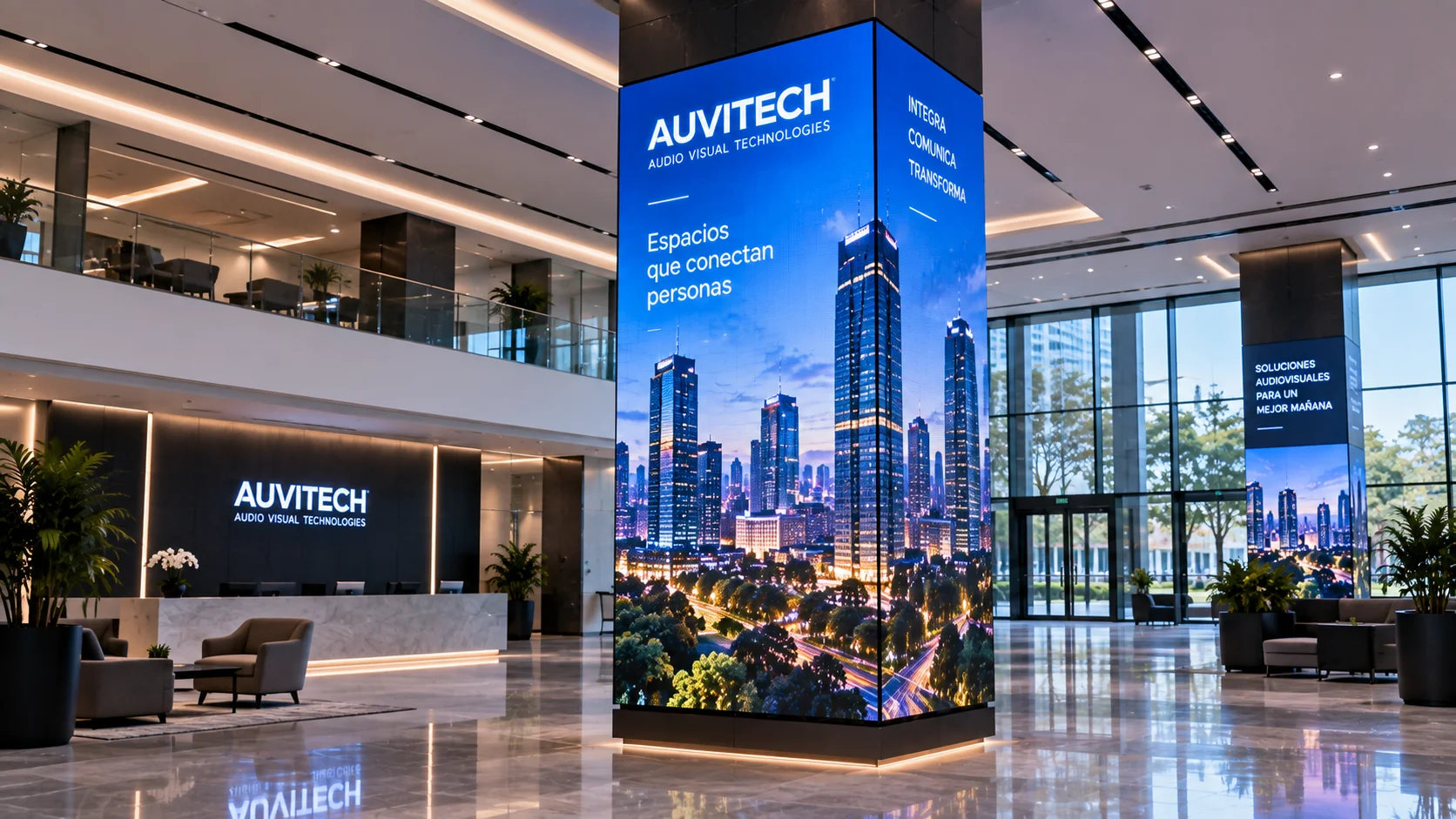 Columnas con pantalla LED
