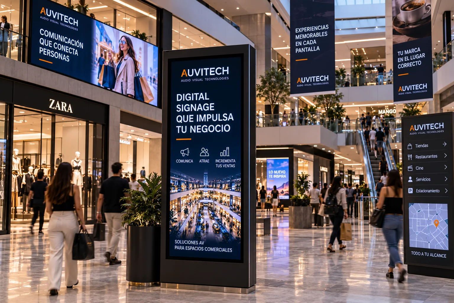 Plazas y retail con pantalla LED