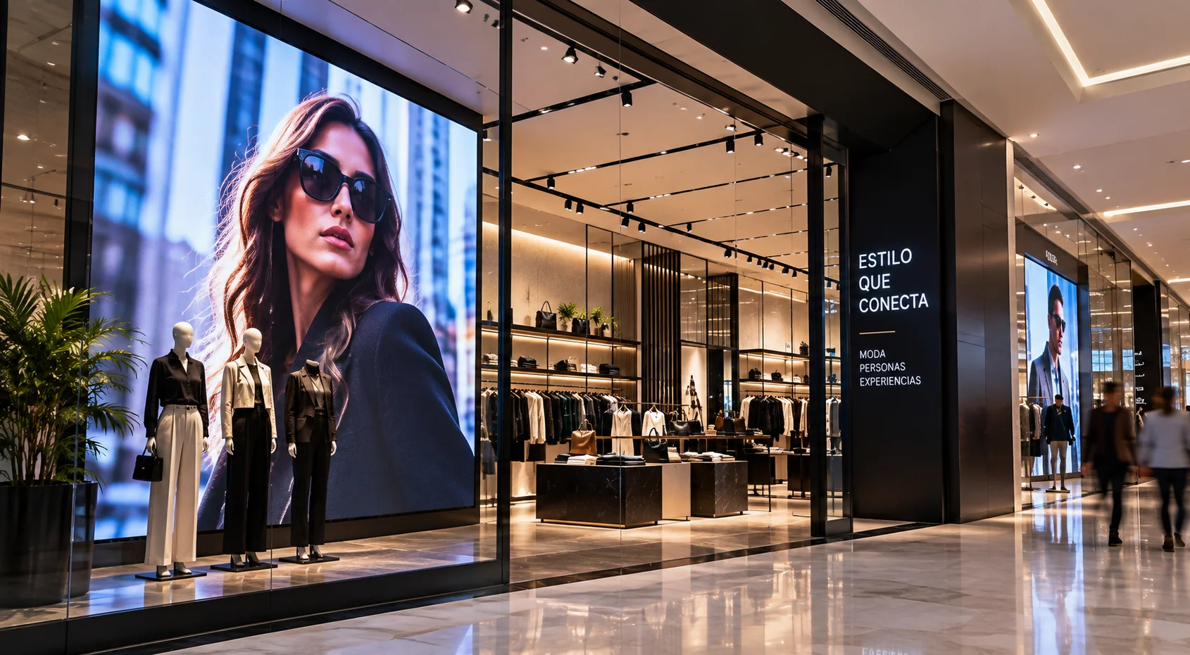 Comercio y retail con pantalla LED