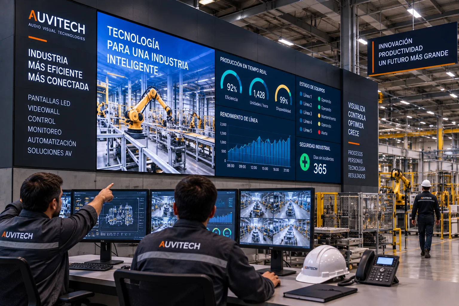 SCADA con pantalla LED