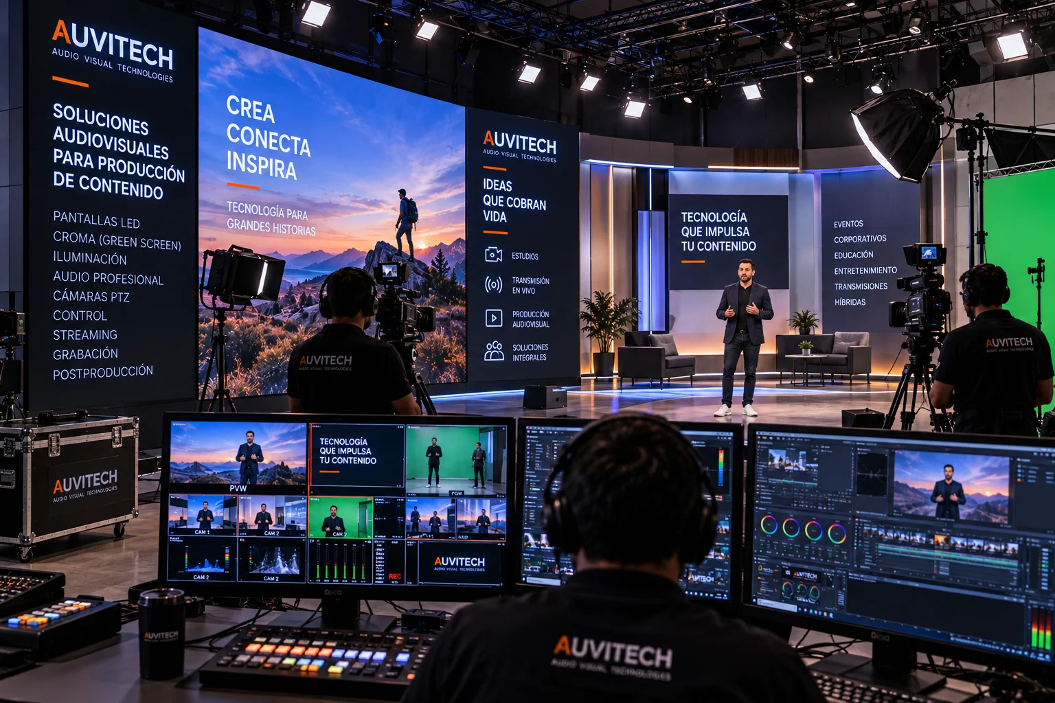 Broadcast y estudios con pantalla LED