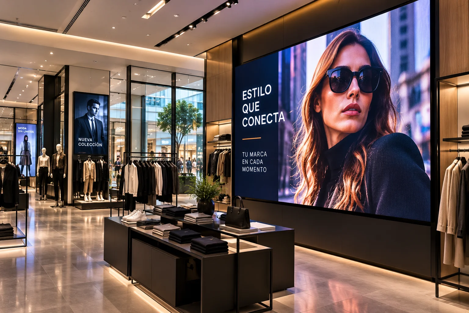 Retail y comercial con pantalla LED