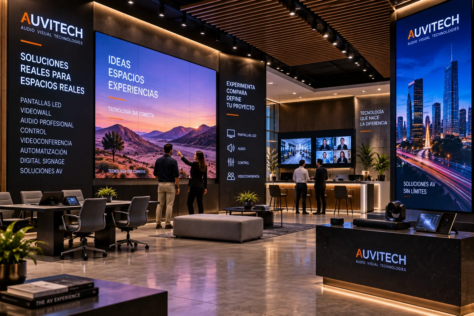Centro de experiencia con pantalla LED